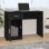 Bureau Vidaxl avec tiroir et armoire en bois noir 100x40x73 Cm