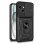 Étui rigide noir cool avec anneau pour iPhone 15