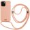 Cool Funda Cordón Liso Rosa para iPhone 15