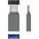 Aisens Mini Adaptador USB-C Macho para USB 3.2 Fêmea Cinzento