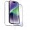 Custodia Muvit + cornice protettiva in vetro temperato piatto nero per iPhone 15