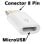 Ociodual Adaptador Conversor de Micro-USB a 8 Pines Blanco