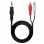 Nanocable 10.24.0303 Cable Adaptador Audio Jack 3,5mm a 2x RCA 3m Negro