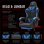 Tempest Shake Silla Gaming con Reposapiés y Masaje Negra/Azul Tela Transpirable