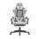 Chaise de jeu Tempest Shake avec repose-pieds et massage en tissu respirant gris/blanc