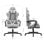 Chaise de jeu Tempest Shake avec repose-pieds et massage en tissu respirant gris/blanc