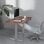 Bureau assis/debout motorisé Kimex 120x75 cm, hauteur 62-128 cm, plateau noyer / base grise, connecté
