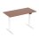 Scrivania motorizzata Kimex Sit/Stand 180x75 cm, altezza 62-128 cm, piano in noce/base bianca, collegata