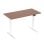 Scrivania motorizzata Kimex Sit/Stand 180x75 cm, altezza 62-128 cm, piano in noce/base bianca, collegata