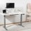 Scrivania Sit/Stand motorizzata Kimex 120x75 cm, altezza 62-128 cm, piano bianco/base grigia, collegata