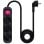 Nanocable Regleta de Enchufes con 3 Tomas Tipo F con Interruptor 1.4m Negro