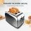 Cecotec Toastin' time 850 Inox Tostapane 2 Fette Corte e Supporto per Rullini 850W in Argento