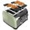 Cecotec Toastin' time 1700 Double Green Tostadora 4 Rebanadas Cortas y Soporte de Panecillos Verde