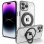 Fantastica custodia magnetica con anello per ricarica tipo MagSafe nera per iPhone 14 Pro Max
