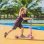 Scooter infantil dobrável Homcom com luzes música 67x32x65-78 cm rosa