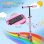 Scooter infantil dobrável Homcom com luzes música 67x32x65-78 cm rosa