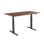 Scrivania Sit/Stand motorizzata Kimex 120x75 cm, altezza 62-128 cm, piano in noce/base nera, collegata