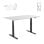Bureau assis/debout motorisé Kimex 150x75cm, hauteur 62-128cm, plateau blanc/base noire, connecté