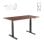 Scrivania Sit/Stand motorizzata Kimex 150x75 cm, altezza 62-128 cm, piano in noce/base nera, collegata