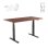 Scrivania Sit/Stand motorizzata Kimex 150x75 cm, altezza 62-128 cm, piano in noce/base nera, collegata