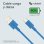 Nubbeh Elisium Cable USB-A a USB-C Tpe 1m 3A Azul