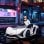 Homcom Coche Eléctrico Blanco 12V +3 Años Lamborghini Sian con Mando a Distancia