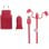 Carregador de carro Muvit Life Pack + carregador de parede + cabo 3 em 1 MicroUSB/USB-C/Lightning vermelho