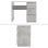 ML-Design Escritorio Con 3 Cajones 90x76x50cm Gris