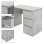 ML-Design Escritorio Con 3 Cajones 90x76x50cm Gris
