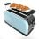 Toaster Cecotec Toastin' Time 1500 Blue Edelstahl 1500W Doppel-Langschlitz Blau