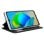 Custodia Flip Cover a libro nera, tinta unita, per ZTE Blade A72s