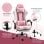 Vinsetto Silla Gaming Reclinable Reposacabezas Reposapiés 64x67x119-127 Cm Rosa