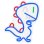 Forever Neon Led Jurassic Baby Dino Blau