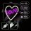Forever Neon Led Light Love Coeur Violet Blanc