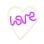 Forever Neon Led Light Love Coeur Violet Blanc