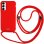 Custodia con cordoncino liscio rosso freddo per Samsung A057 Galaxy A05s