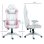 Homcom Silla Gaming Reclinable Giratoria Con Cojín Lumbar 67x60x120-128 Cm Rosa