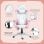 Homcom Silla Gaming Reclinable Giratoria Con Cojín Lumbar 67x60x120-128 Cm Rosa