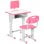 Homcom Juego De Escritorio Y Silla Para Niños Ajustable 60x45x90-102 Cm Rosa
