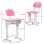 Homcom Juego De Escritorio Y Silla Para Niños Ajustable 60x45x90-102 Cm Rosa