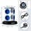 Duronic ET8L Regleta de Enchufe Múltiple 3 Puertos USB y Luz Nocturna 3680W 16A Cable de 1.8m