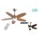 Bastilipo - Ventilateur de Plafond Led avec Télécommande et Pales Réversibles, 107cm, 60w, Bali Nickel 3 Led