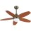 Bastilipo - Ventilateur de Plafond Led avec Télécommande et Pales Réversibles, 107cm, 60w, Cuir Bali Led