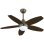 Bastilipo - Ventilateur de Plafond Led avec Télécommande et Pales Réversibles, 107cm, 60w, Cuir Bali Led