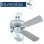 Bastilipo - Ventilador De Techo Con Luz E27, 50 W, Blanco, 105 X 42 Cm, Nerja