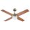 Bastilipo - Ventilateur de plafond bronze vieilli 105 cm avec 3 lumières LED et télécommande modèle cuir Mojacar