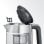 Bouilloire à thé et à eau en verre Severin Wk 3422 à levage automatique 1,7 L. Verre-Inox / Noir 3000 W