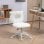 Homcom Silla de Escritorio Moderno con Asiento Ajustable en Altura Blanca