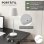 Homcom Lámpara de Mesita de Noche Luces LED USB-C Recargable Ø11.2x36.5cm Blanca