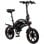 DYU D3F Elektrofahrrad, 14 Zoll, 250 W Motor, 36 V, 10 Ah Akku, 40 km Reichweite, mit Scheibenbremsen, Schwarz